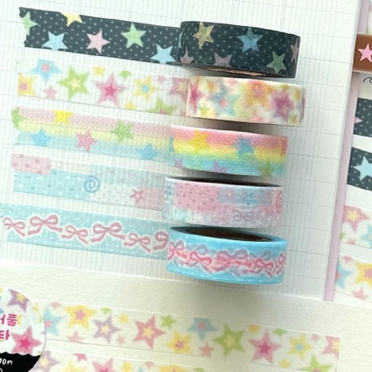 Scrapbooking Tape Aesthetic Star Decorative Tape Background Decorative Tape for Scrapbooking Photo Frame Journal Planner