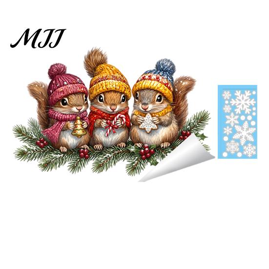 Festive Shop Window Display Christmas Static Clings, PVC Glass Stickers, Xmas Winter Snowflake Decals Seasonal Ornaments for Home Store Holiday