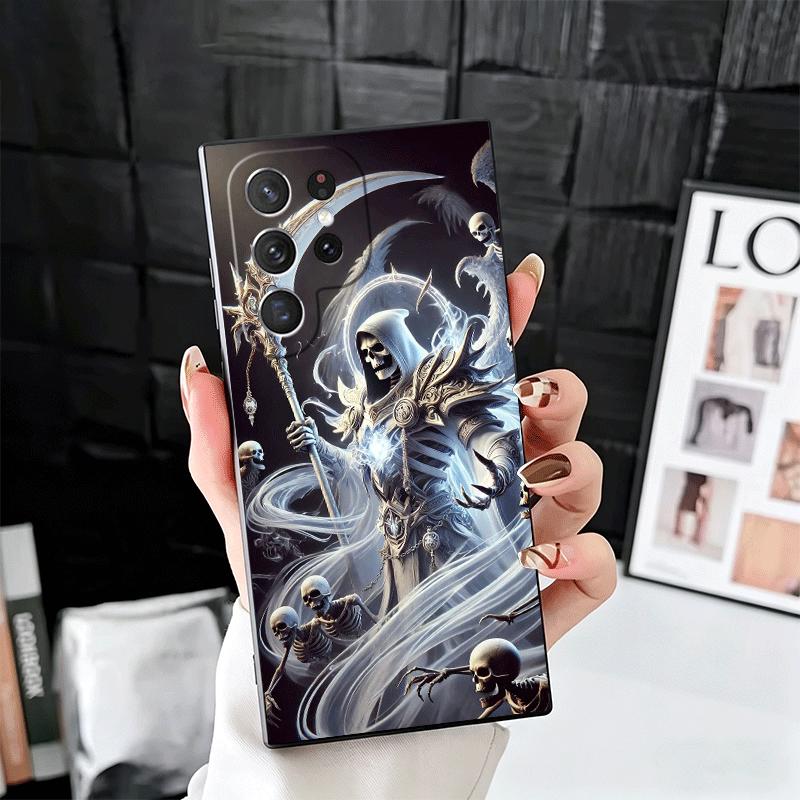 

Death Grim Reaper Skull Scythe Soft Phone Case for Samsung Galaxy S26 S25 Edge S24 Ultra S23 Plus S22 S21 FE S20 Black Cover Bac Samsung S23 Ultra