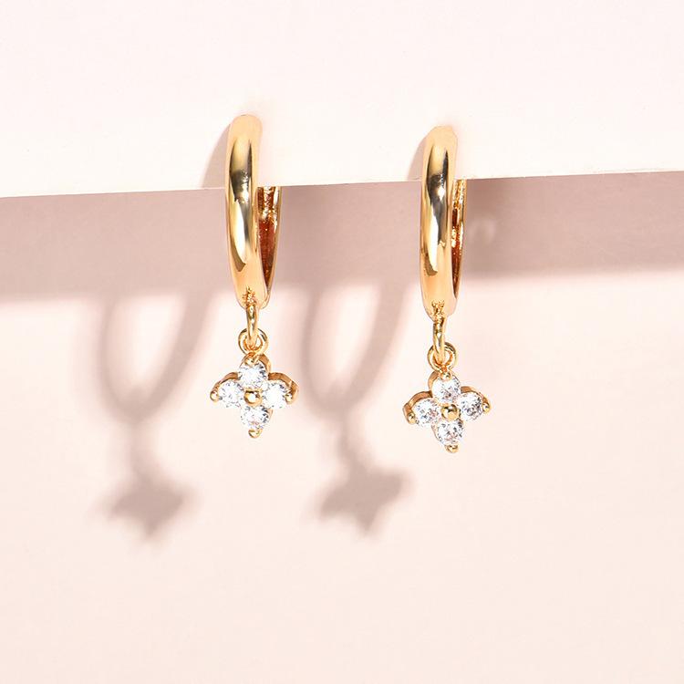High-quality 925  Silver Crystal Fashion Circle Hoop Earrings for Woman Wedding Party Gift  Street Versatile Jewelry