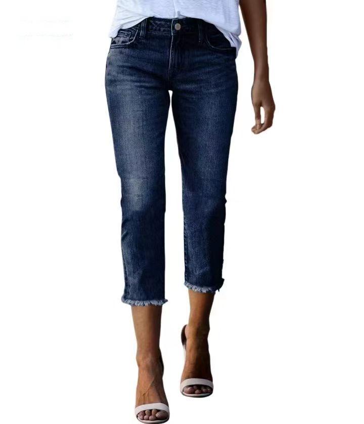 

High Waist Women s Skinny Capri Jeans Leggings M