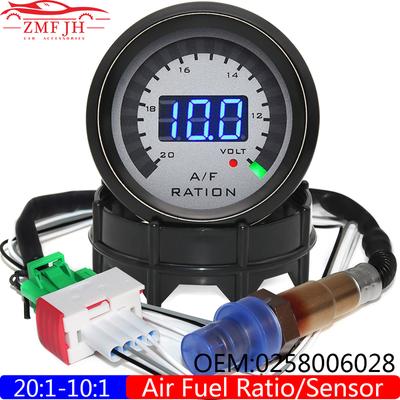 20:1~10:1 Air Fuel Ratio Gauge+Narrowband Oxygen Sensor OEM 0258006028 Digital 2" 52MM AFR Meter Holder Gasoine Car 12V