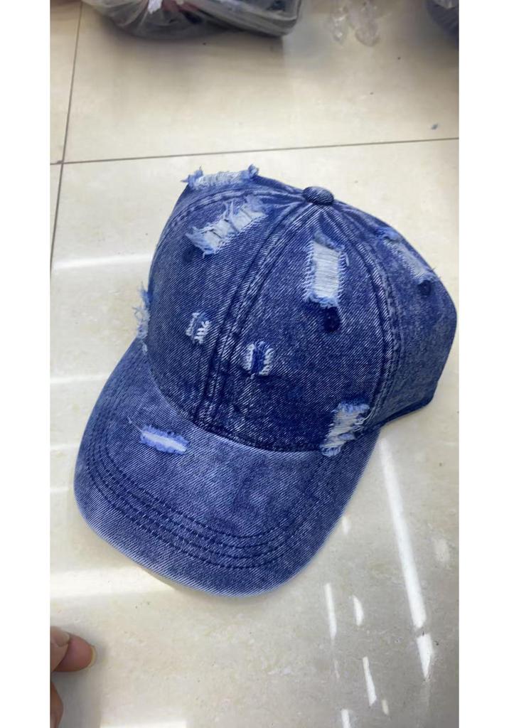 Unisex American Retro Distressed Denim Baseball Cap – Spring/Summer 2025