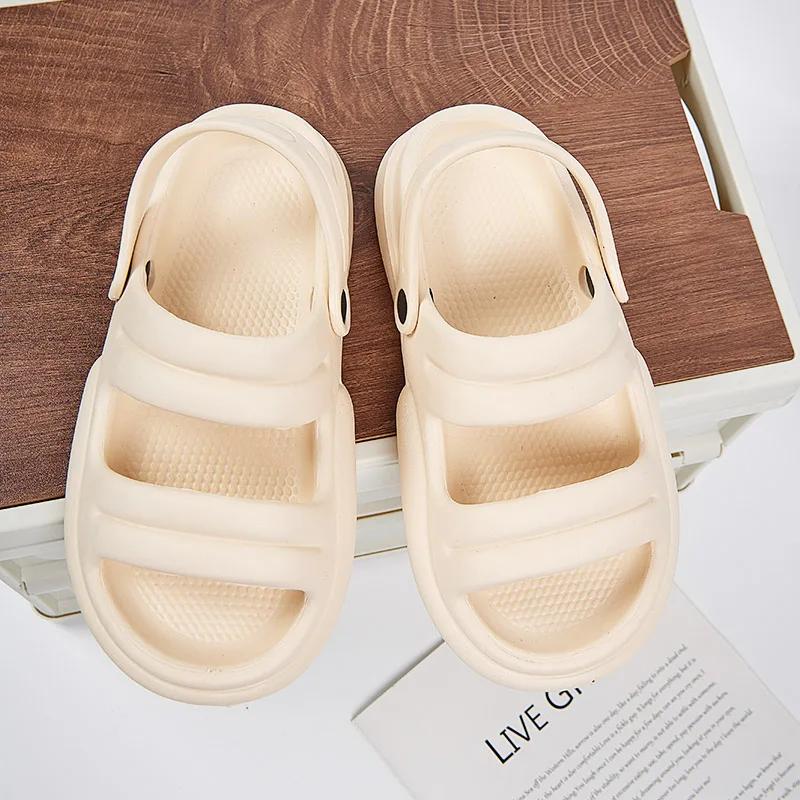 

Літо Нові Чоловічі Повсякденні Туфлі Модні Зручні Сандалі зі Штучної Шкіри Для Вулиці Пляжні Дихаючі М яка Підошва Чоловіче Взуття Сліпанці Жіноче 45 абрикосовий