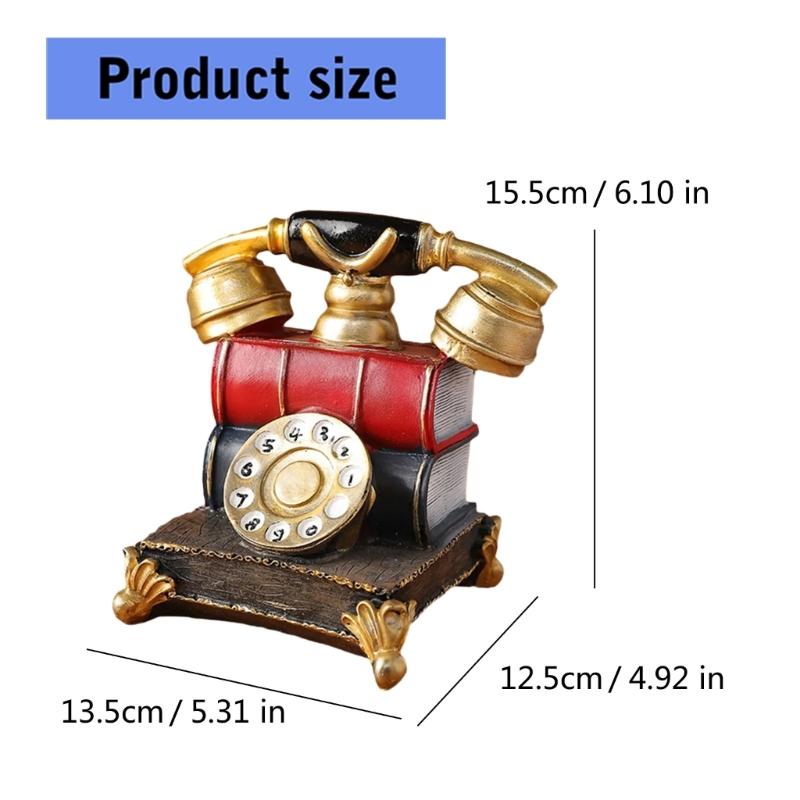 Vintage Europäische Telefonrepliken Schreibtischdekorationen Antike Wählscheiben Telefonmodell für Zuhause Büro Bücherregale Ornament