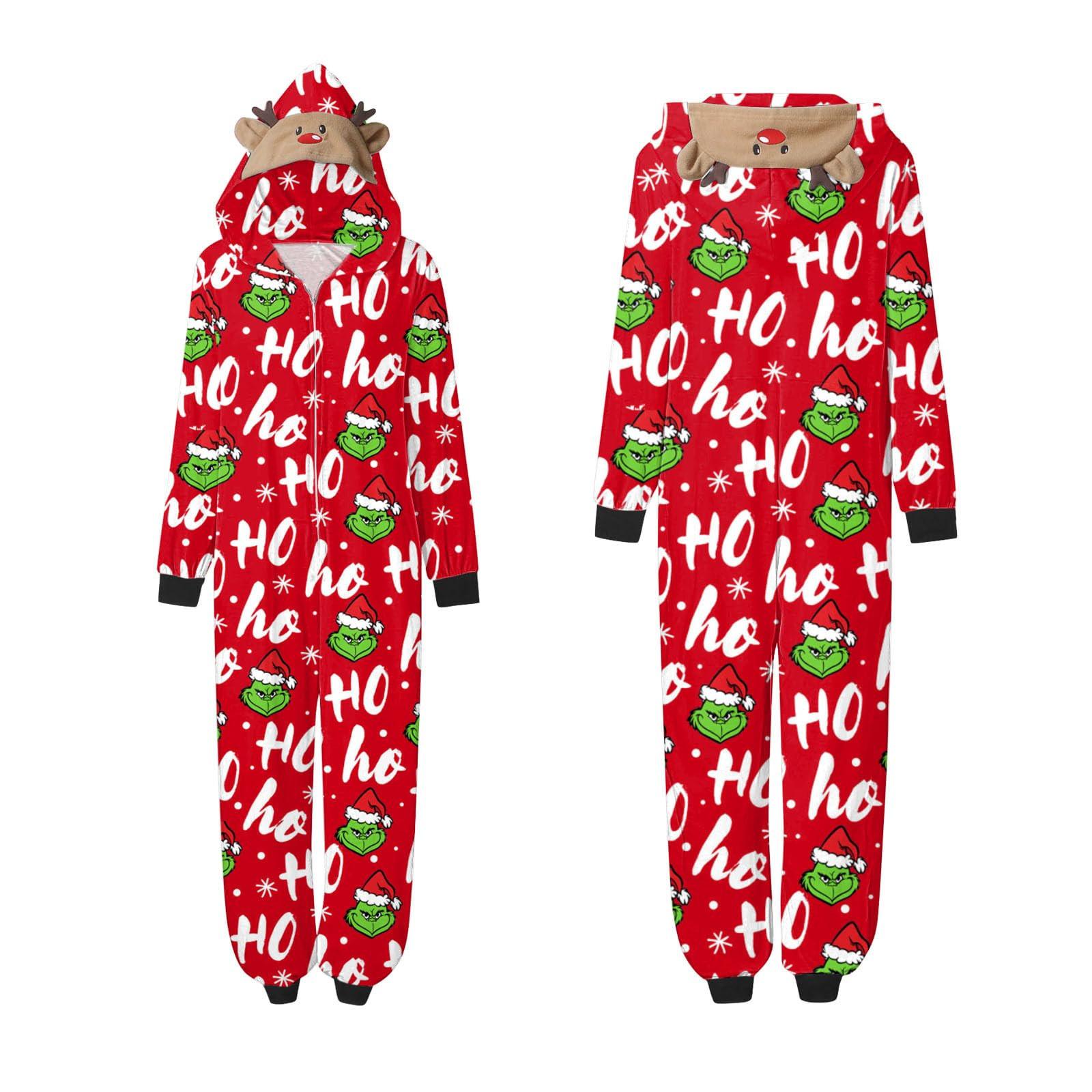 

Комплект комбинезона на молнии с капюшоном и длинными рукавами для всей семьи с рождественским принтом M