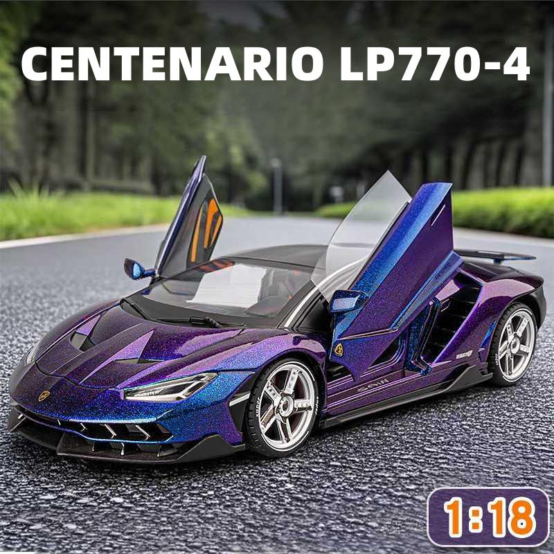 1/18 Lamborghini Centenario LP770-4 Supercar Alloy Car Diecasts & Toy Vehicles Metal Toy Car Model Sound and Light Collection Kids Toy