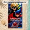 Beach TowelMiraculous Ladybug Custom Name Text Personalized Soft Towel for Beach Pool Indoor Home Decor Gift