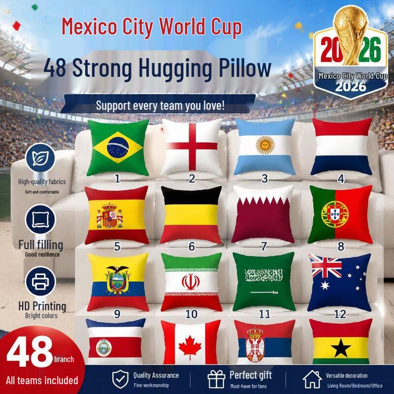 World Cup Fan Print Cushion Pillow