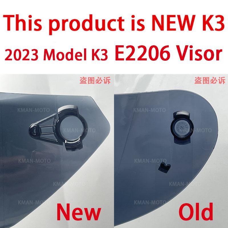 K3 Visor for AGV K3 Shield 2026 New Mold E2206 Photochromic Old K3 High Strength Sunscreen Capacete WindshielHelmet Visor Shield