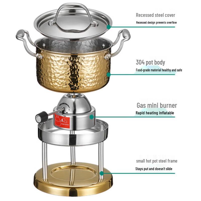 HeXicheng 304 Portable Gas Hot Pot Stove
