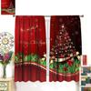 JIT 2pcs Festive Snowflake Christmas Tree Curtains   Privacy Thermal Insulated Polyester Drapes   Holiday Rod Pocket Window Decor