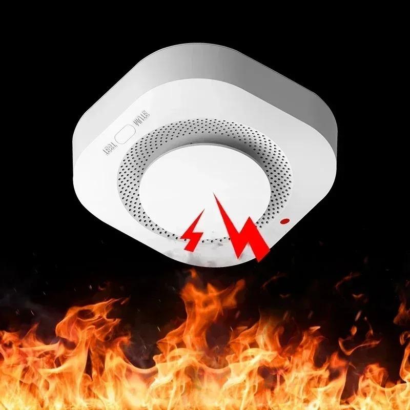 Independent Smoke Detector Sensor Fire Alarm System For Home Office Security Smoke Alarm Fire Protection Battery Powered