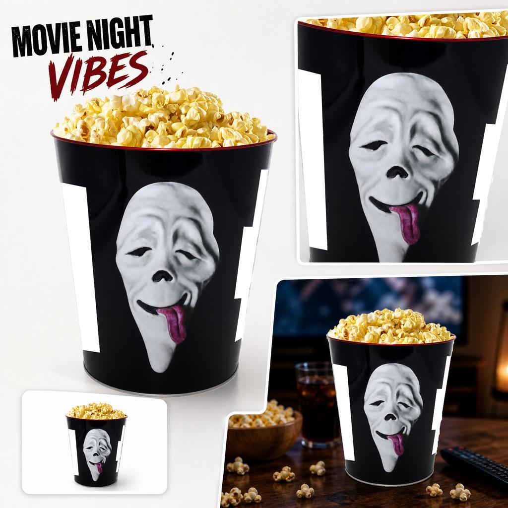 Large Popcorn Bucket Container Durable Plastic Material Suitable for Movie Nights Home Use and Party Serving Capacity