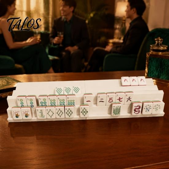 Compact Mahjong Table Racks 1/2/4Pcs Folding Double Rack, 2 Player Tile Holder Stands for Up to 1.5 Inches Tiles, Portable Game Accessory Rack