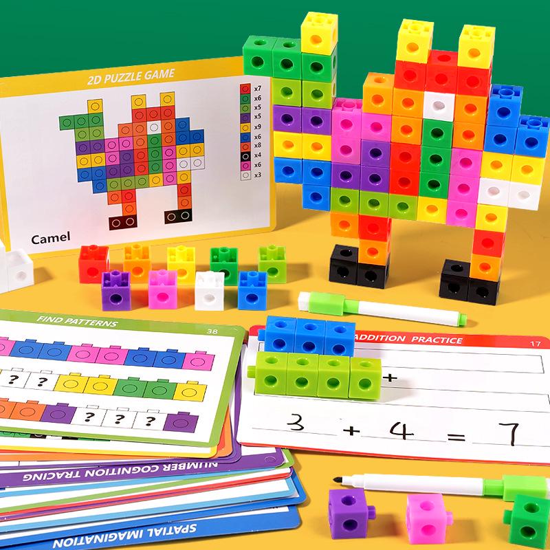 Montessori Educational Building Blocks for Kids: Enhance Spatial Thinking and Intellectual Development with Durable Plastic Toys.