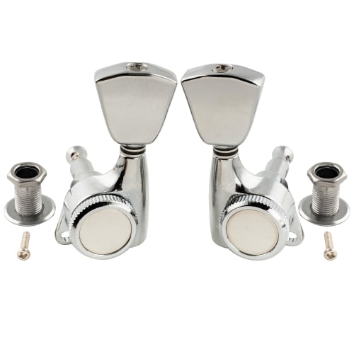 Musiclily Pro L3R3 Locking Tuners for Electric and Acoustic Guitars with Chrome Keystone Buttons