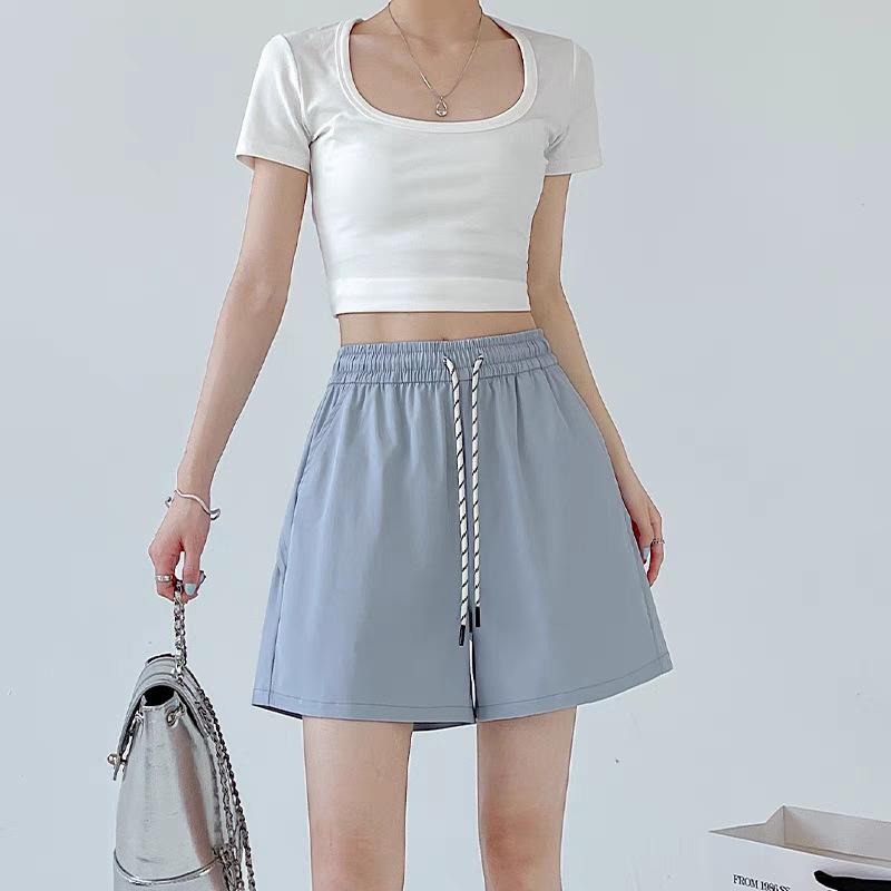 Women Quick Dry Athletic Shorts Summer High Waist A-Line Loose American Cargo 5 Inch Casual Shorts For Ladies