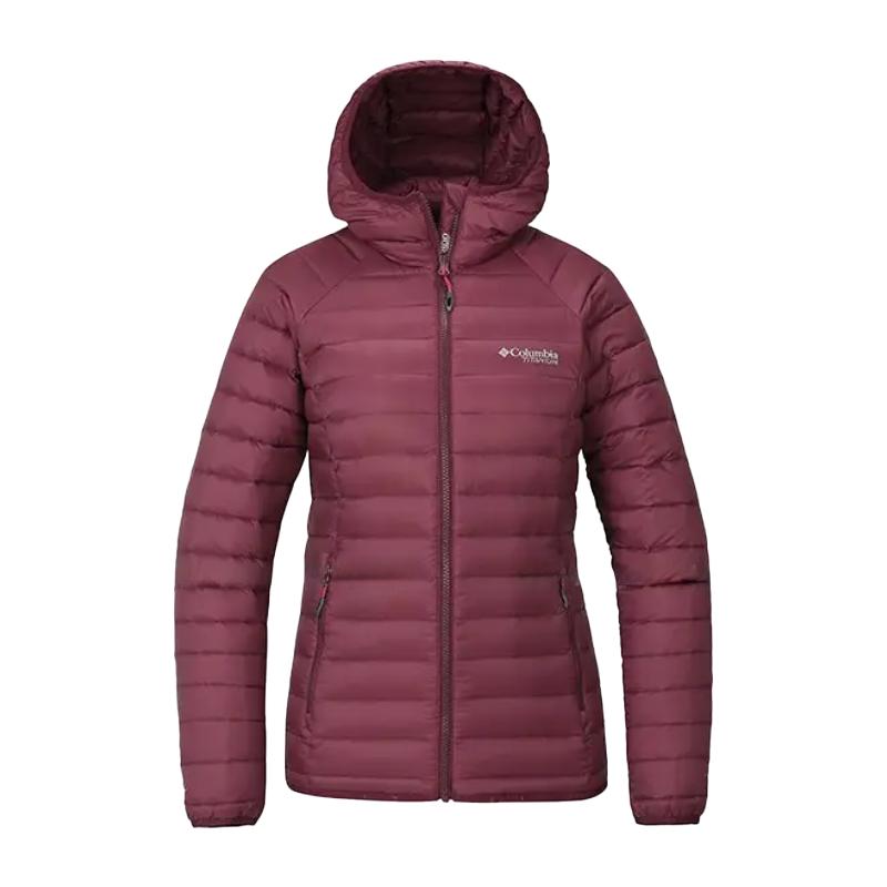 Columbia Titanium Series Omni-Heat Hooded Zipper Windproof Warm Grey Goose Down Jacket Women jackets Red Purple WR0185-624