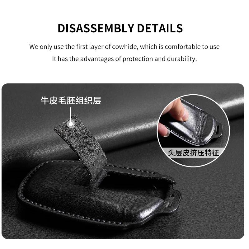 Genuine Leather Auto Smart Key Fob Cover Case Housing Fit For Bmw I7 X7 G07 Lci Ix I20 X1 U11 7 Series G70 G09 Xm U06 G81 M3 Keyless Protector