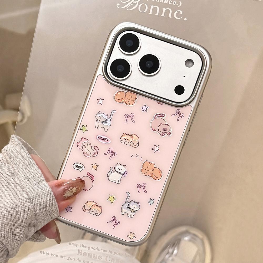 Adorable Gold-plated Cat Design, Suitable for IPhone 17 Pro Max and IPhone 16, Multiple Models Available