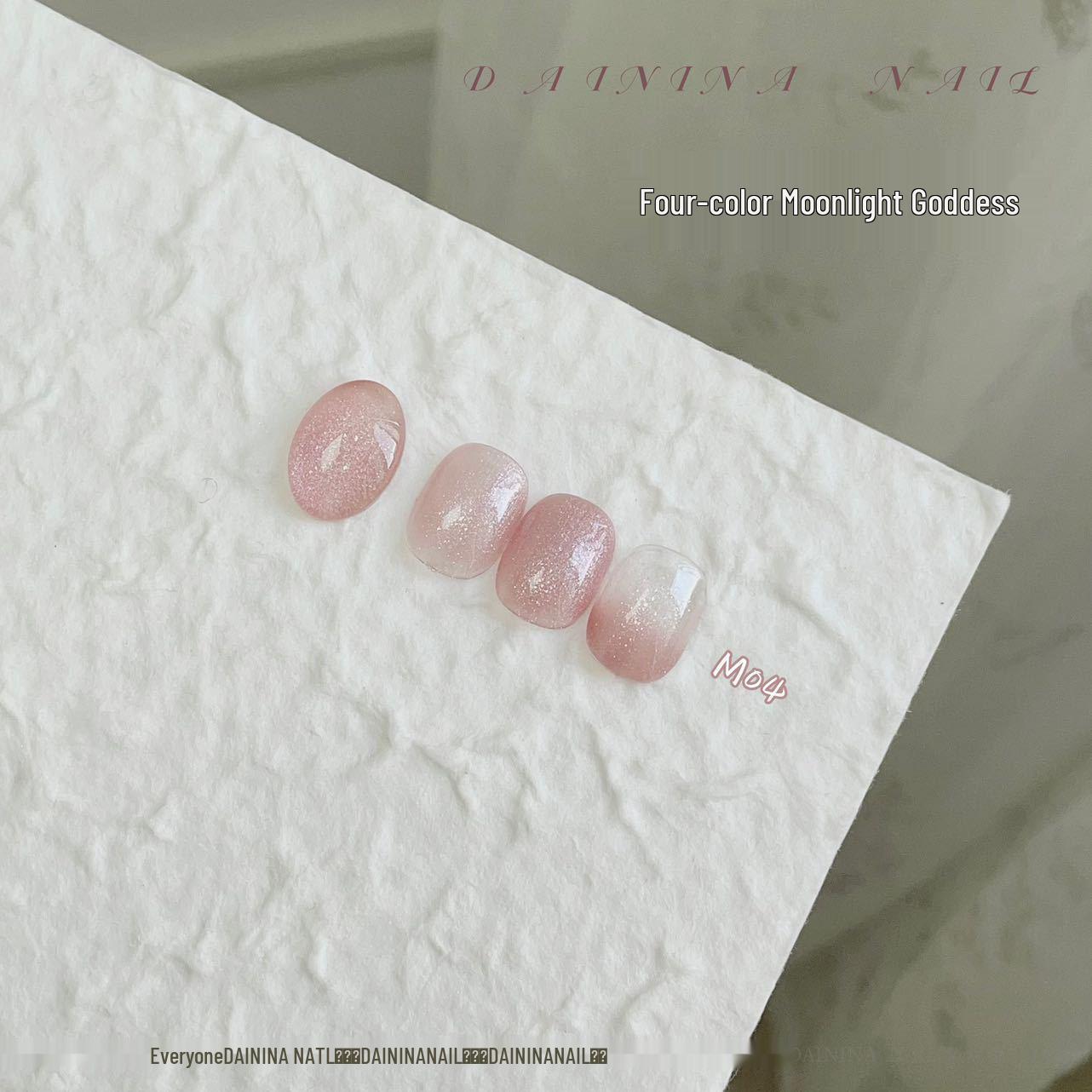 

2025 Internet Celebrity Moonlight Goddess Glitter Gel Polish: 4-Color Nude Whitening Shine for Nail Salons