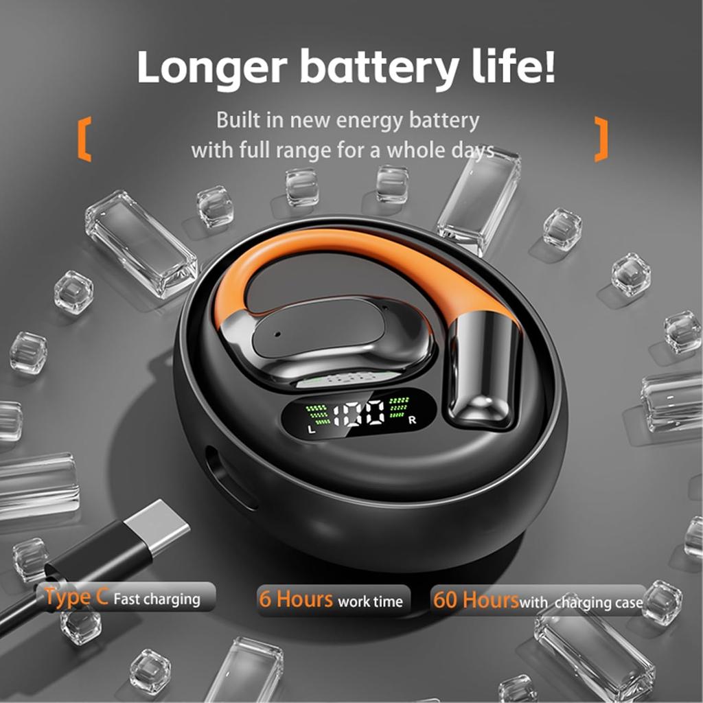 AI Translator Clip-on Headphones 144 Languages Real Time Two-Way Translation Earphones Stereo Sound Wireless Bluetooth Headsets