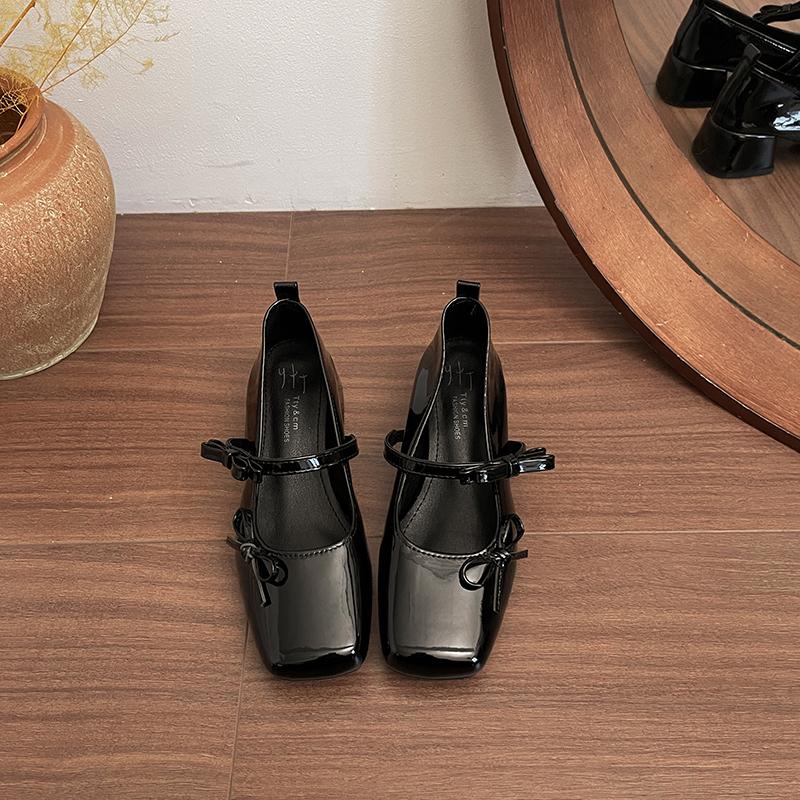 Slip On Thick Heel Women Mary Jane Shoes Fashion Height Increase Party Dress Shoes Spring Autumn Ladies Concise Leather Shoes