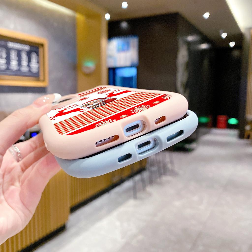 Cat Ear Soft Phone Case for iPhone 16 15 14 13 12 11 Pro Max Plus XR TPU Anti-Drop Transparent Acrylic Back Cover NY29 Merry Christmas Christmas tree