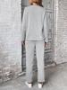 Completo da Donna Moda a Manica Corta con Scollo Rotondo e Taschino, Pantaloni a Gamba Dritta