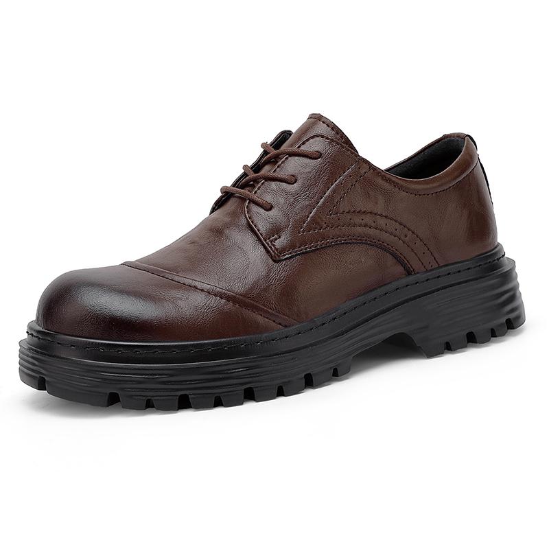 Fashion High Quality Oxford Shoes Men Casual Lace Up Dress Shoes Brand Moccasins Business Shoes Platform Genuine Leather Men Footwear