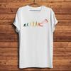 Evolution of Unisex Skiing Basketball Surfing Fishing Funny T ShirtVintage Casual Short TShirtUnisex Tee Breathable Print