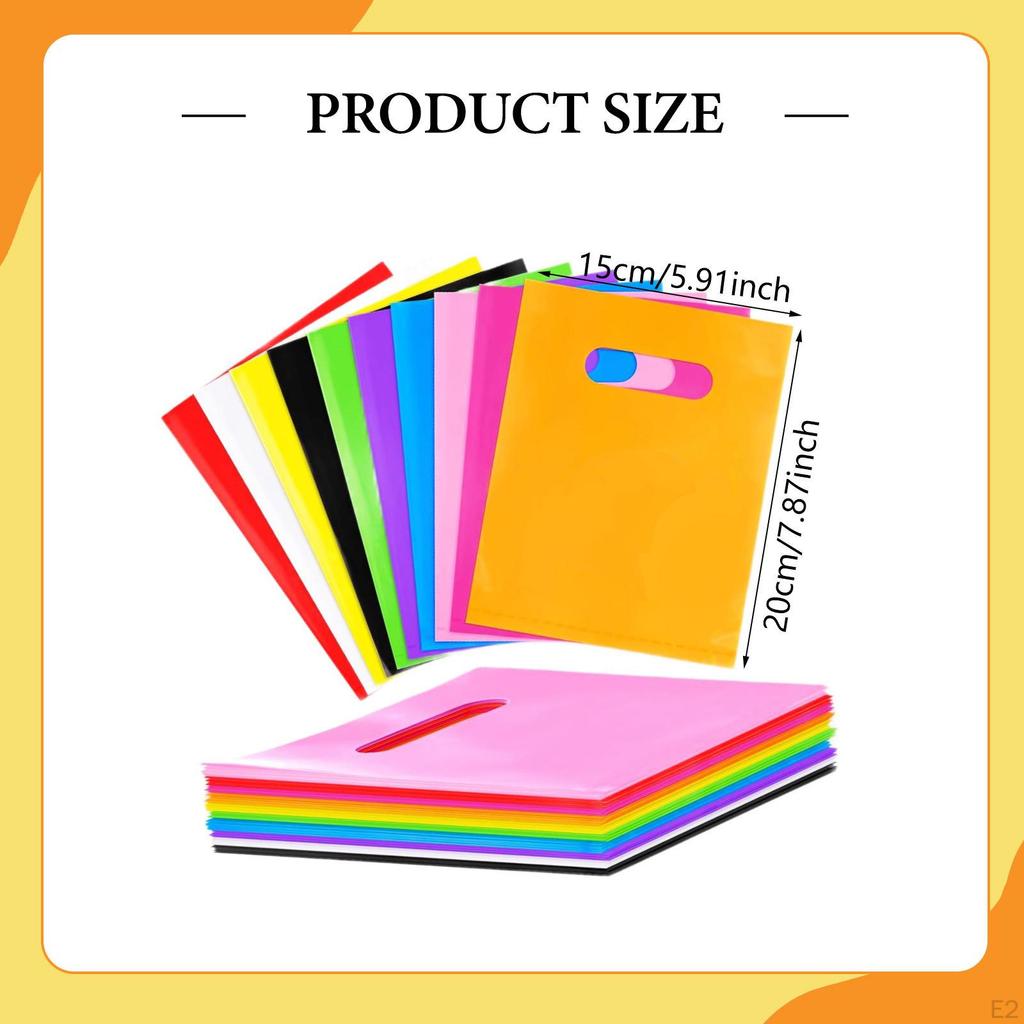 100 Pieces Shopping Bags for Small Business Carrier Lightweight Portable Gifts Garment Handbag T