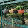 AEE4-Wall Flower Pots Wall-Mounted Flower Pots Semi-Circular Fence Flower Pots With Drainage Hooks