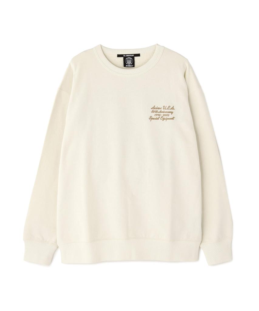 AVIREX 50th Varsity Crewneck Sweat Men's 2XL 033 Off-white 783-5232004
