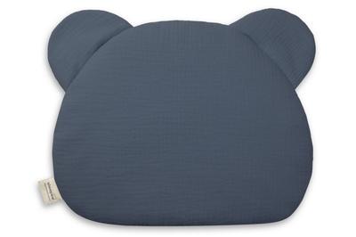 Teddy Bear Muslin Pillow Petrol