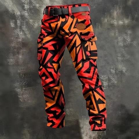 Y popular D printed men's trousers retro overalls new punk men's clothing independent