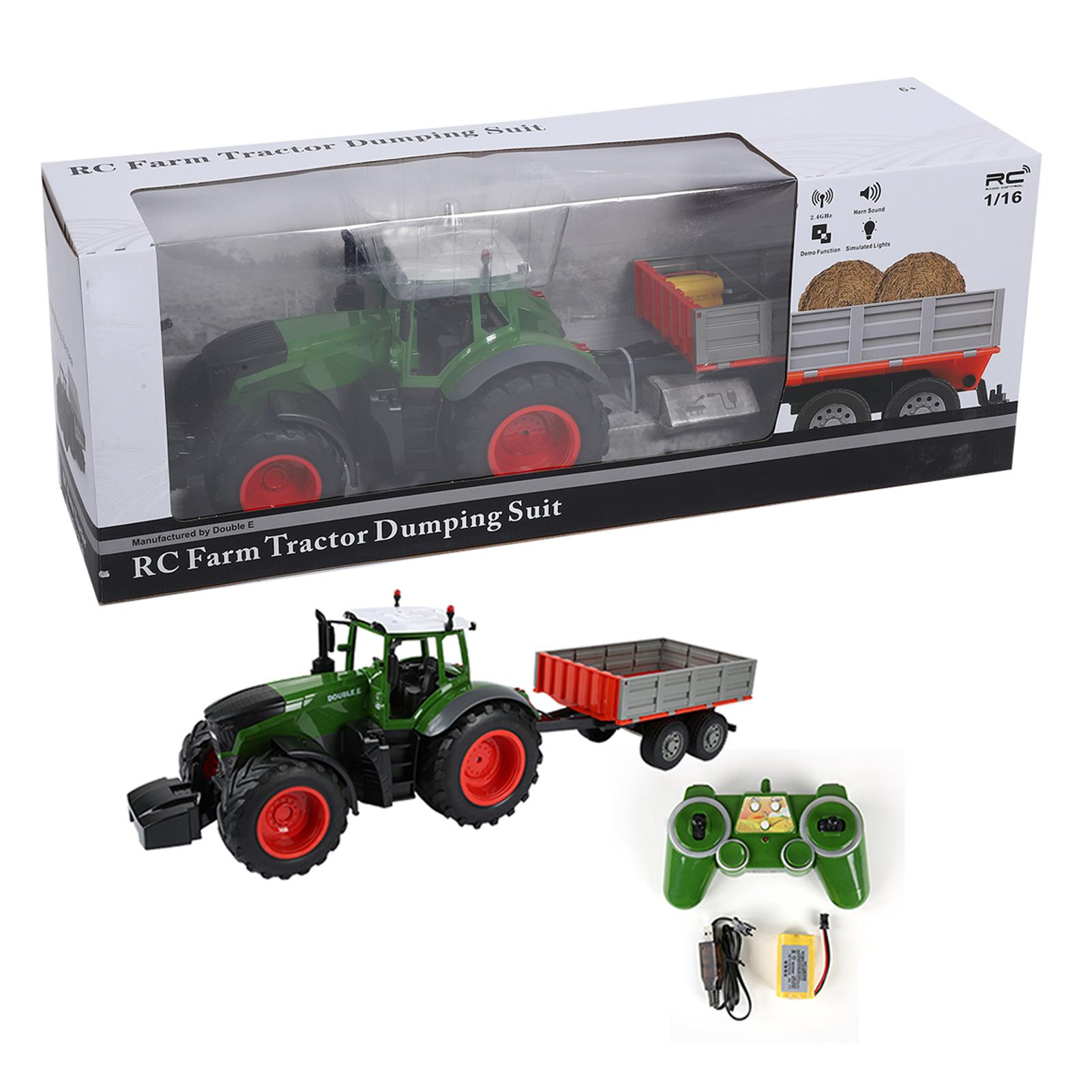 

Remote Control 2.4GHz Farmer Car Tractor Dump Truck Engineering Off Road 1:16 RC Car Model Toy(Green )