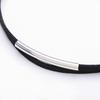 European and American Hot-selling Flannel Double-layer Short Collar Metal Tube Choker Neck Chain Gothic Black Necklace Women