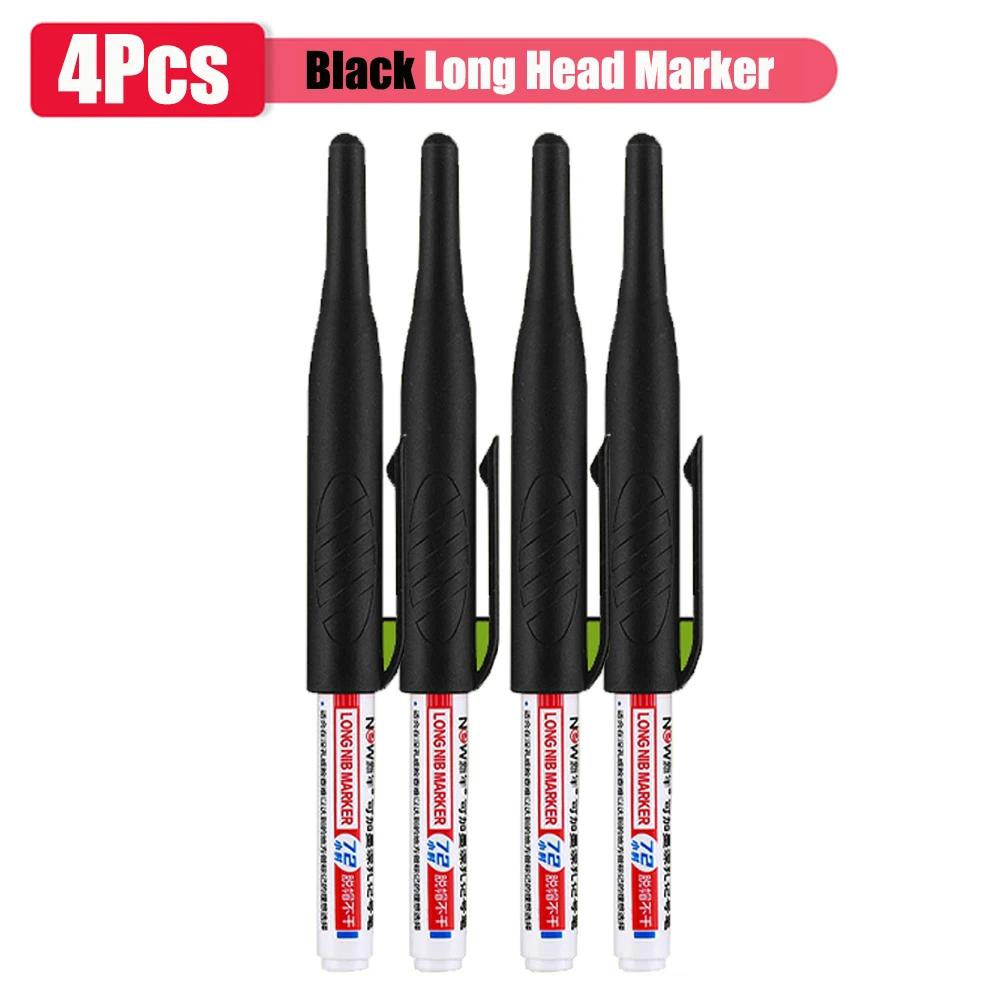 1-8pcs 32mm Long Head Markers Pen Multi-purpose for Woodworking Tile Decoration Deep Hole Marker Pens Red/Black/Blue/Green Ink