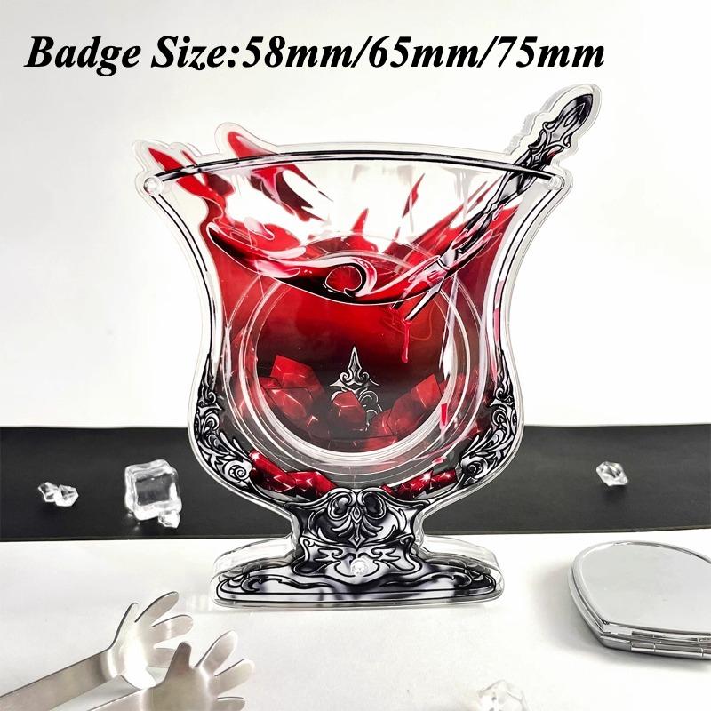 

Значок-подставка для винного бокала серии Gem Special для аниме-персонажа, значок 75 мм, стильные акриловые украшения, настольное украшение, оптом красный