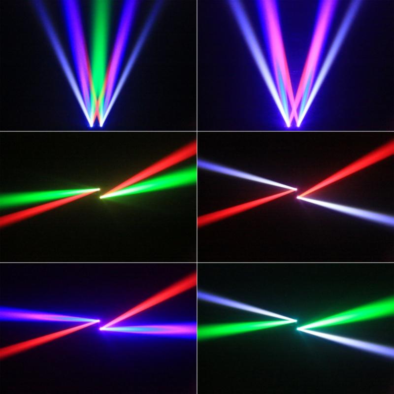 LED 60W Two-armed Stage Light RGBW 4IN1 Full Color Beam Rotating Moving Head Light DMX Remote Control for DJ Disco Party