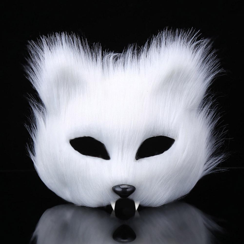 Fox Costume Set Cosplay Halloween Costume Plush Masque Fluffy Paw Gloves Halloween Party Accessories Faux Fur Fox Tail Set
