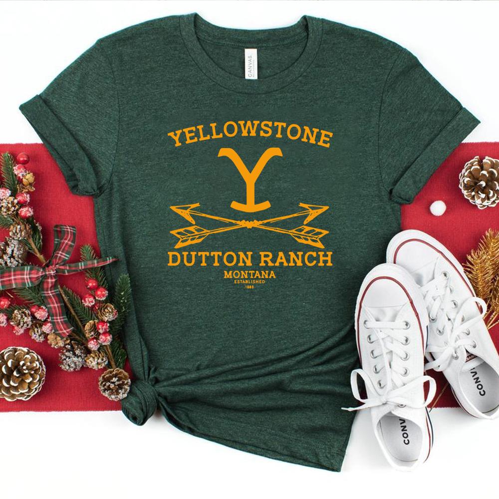 Dutton Ranch Tshirt Yellowstone Ranch Tees Beth Dutton Rip Wheeler Shirt Vintage Graphic Tee Short Sleeve Tee Gift for Fans S