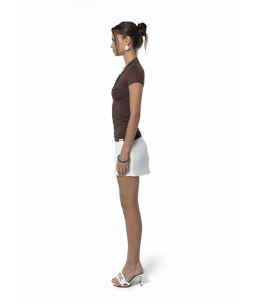 Kasiko Spangle Mini Skirt White