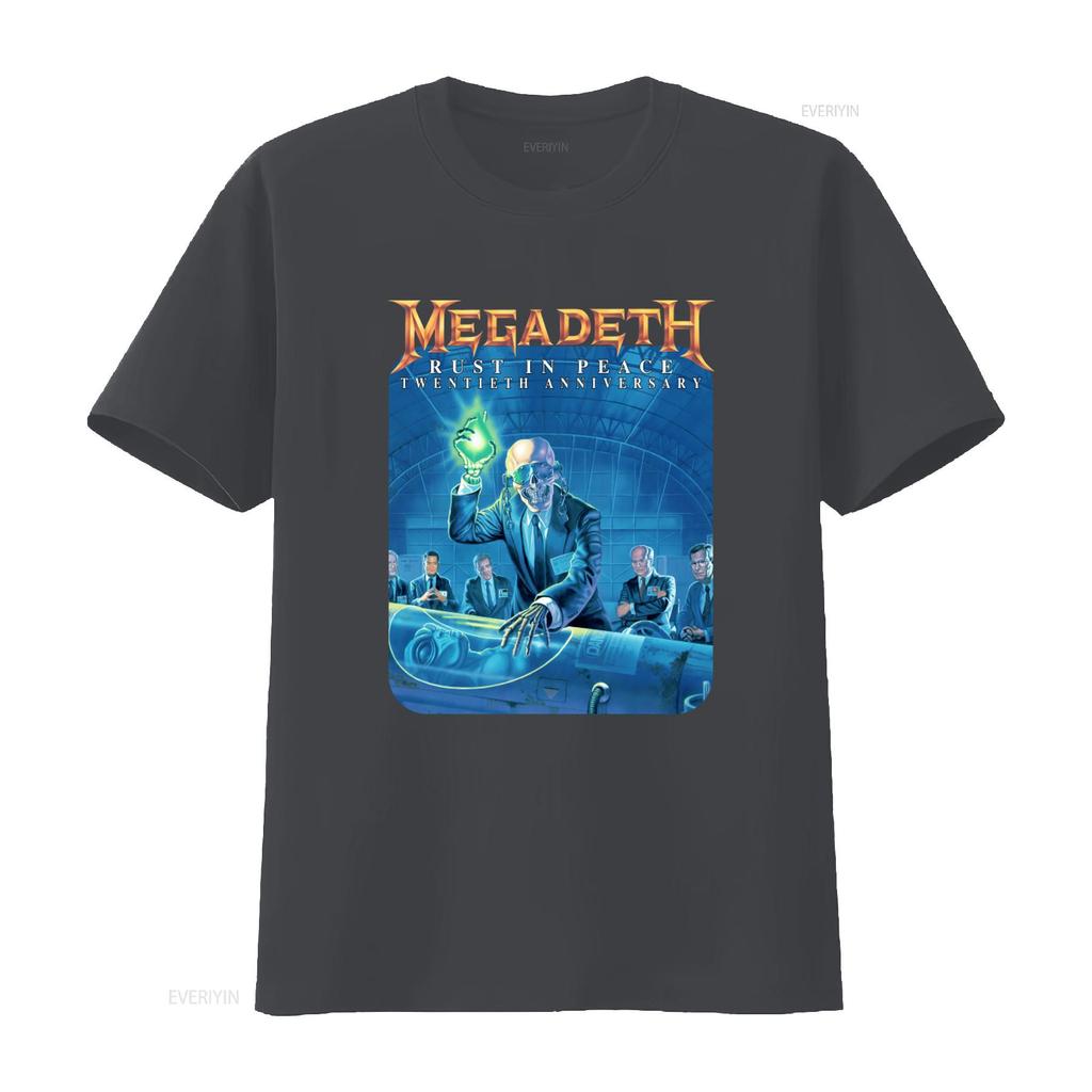 Mega deth Rust In Peace Twentieth Anniversary T Shirt Rock Band Tribute vintage Washed Unisex graphic Versatile streetwear
