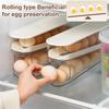 Auto Rolling Fridge Egg Container Space Saving Eggs Dispenser for Refrigerator Storager Automatic Scrolling Egg Rack Holder for Kitchen