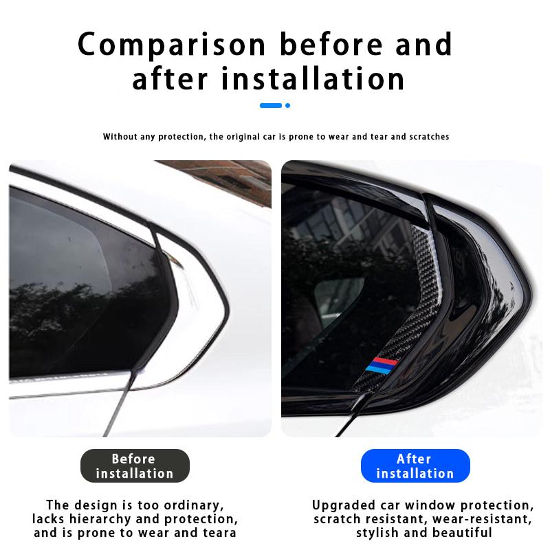 AAAPA1 2PCS Real Carbon Fiber Car Rear Window Protective Strip Cover Sticker Auto Accessories For BMW 3 Series G20 2020-2026
