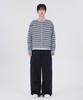 GLW Striped Crop Knit Cardigan Gray