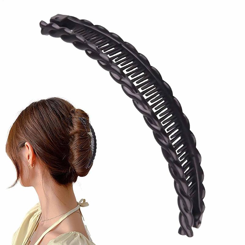 Banana Hair Clip 3 Pieces,Banana Clip For Thin To Thick Hair,Ponytail Holder Clips,Classic Fishtail Combs Tool For Women & Girl
